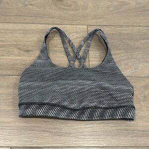 LULULEMON Time Warp‎ Alpine White Black LIMITED EDITION Energy Bra Active Top 6